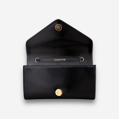 Whisper Gold - Black Semi Patent-crossbody bag-COLDFIRE