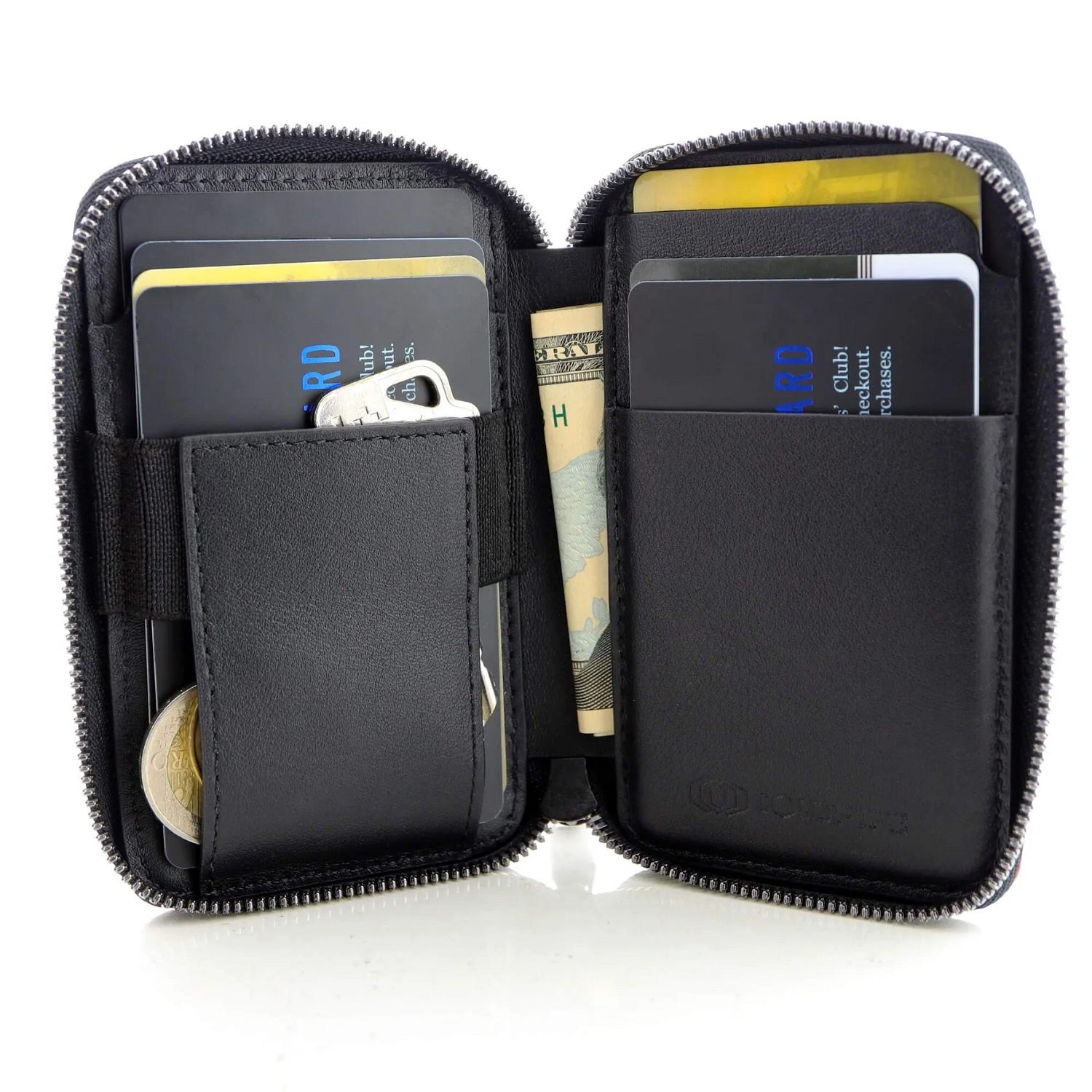 RFID Men's Mini Wallet - Genuine Leather - Black - Snake Eye - COLDFIRE