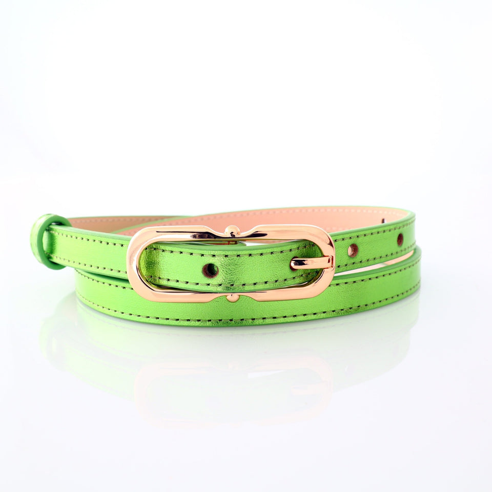 Women's belt - genuine leather - 12 mm - Auriga Fresh Green | COLDFIRE - COLDFIRE