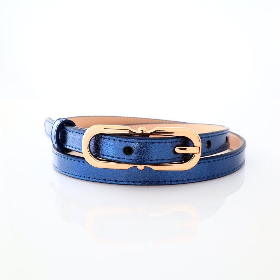 Women's belt - genuine leather - 12 mm - Pictor Midnight Blue | COLDFIRE - COLDFIRE